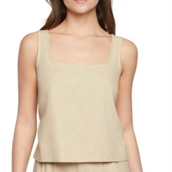 Express Tops - Express Women's Sleeveless Lightweight Soft Linen Tank Top Cream